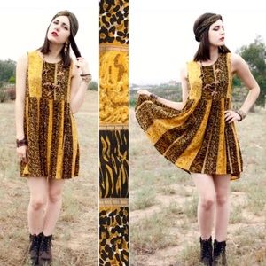 MINKPINK Fair Game Animal Print Babydoll Dress